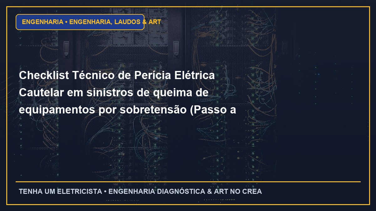 Checklist Técnico de Perícia Elétrica Cautelar em sinistros de queima de equipamentos por sobretensão (Passo a Passo)