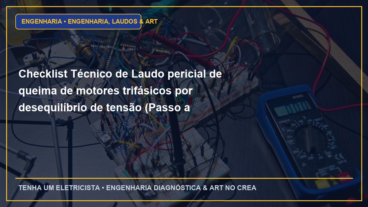 Checklist Técnico de Laudo pericial de queima de motores trifásicos por desequilíbrio de tensão (Passo a Passo)