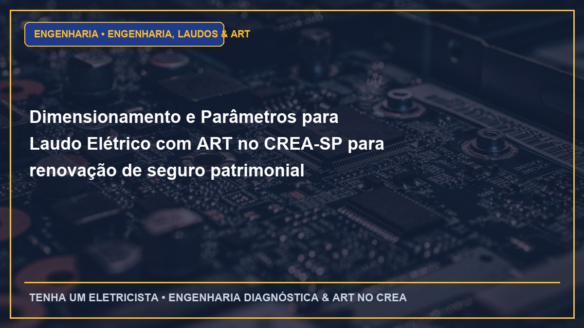 Dimensionamento e Parâmetros para Laudo Elétrico com ART no CREA-SP para renovação de seguro patrimonial