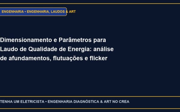 Dimensionamento e Parâmetros para Laudo de Qualidade de Energia: análise de afundamentos, flutuações e flicker