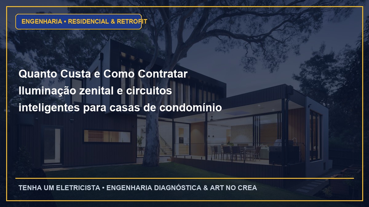 Quanto Custa e Como Contratar Iluminação zenital e circuitos inteligentes para casas de condomínio fechado com ART