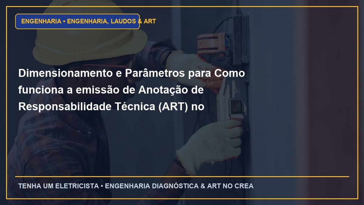 Dimensionamento e Parâmetros para Como funciona a emissão de Anotação de Responsabilidade Técnica (ART) no CREA-SP