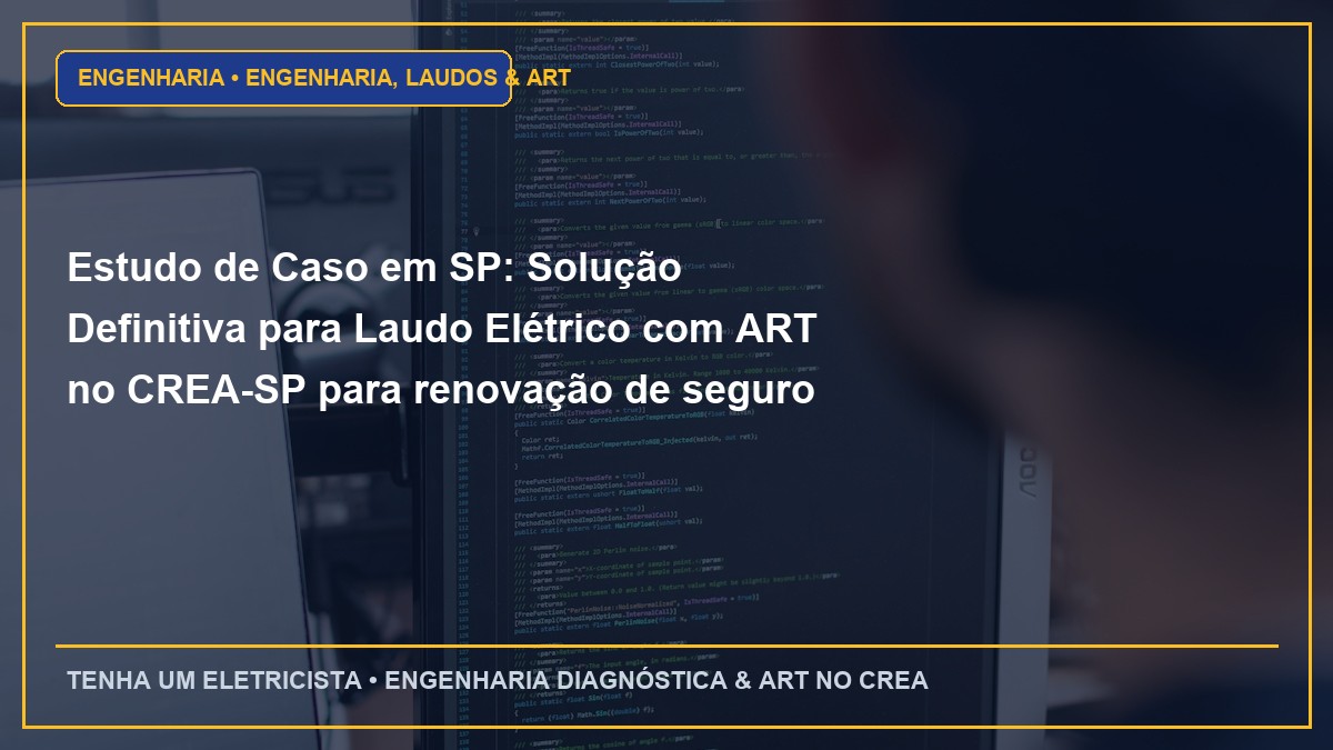 Estudo de Caso em SP: Solução Definitiva para Laudo Elétrico com ART no CREA-SP para renovação de seguro patrimonial