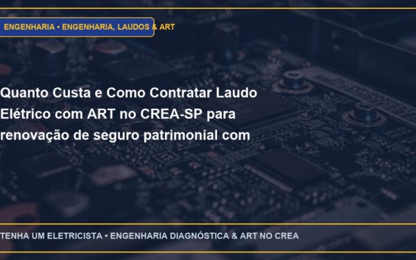 Quanto Custa e Como Contratar Laudo Elétrico com ART no CREA-SP para renovação de seguro patrimonial com ART