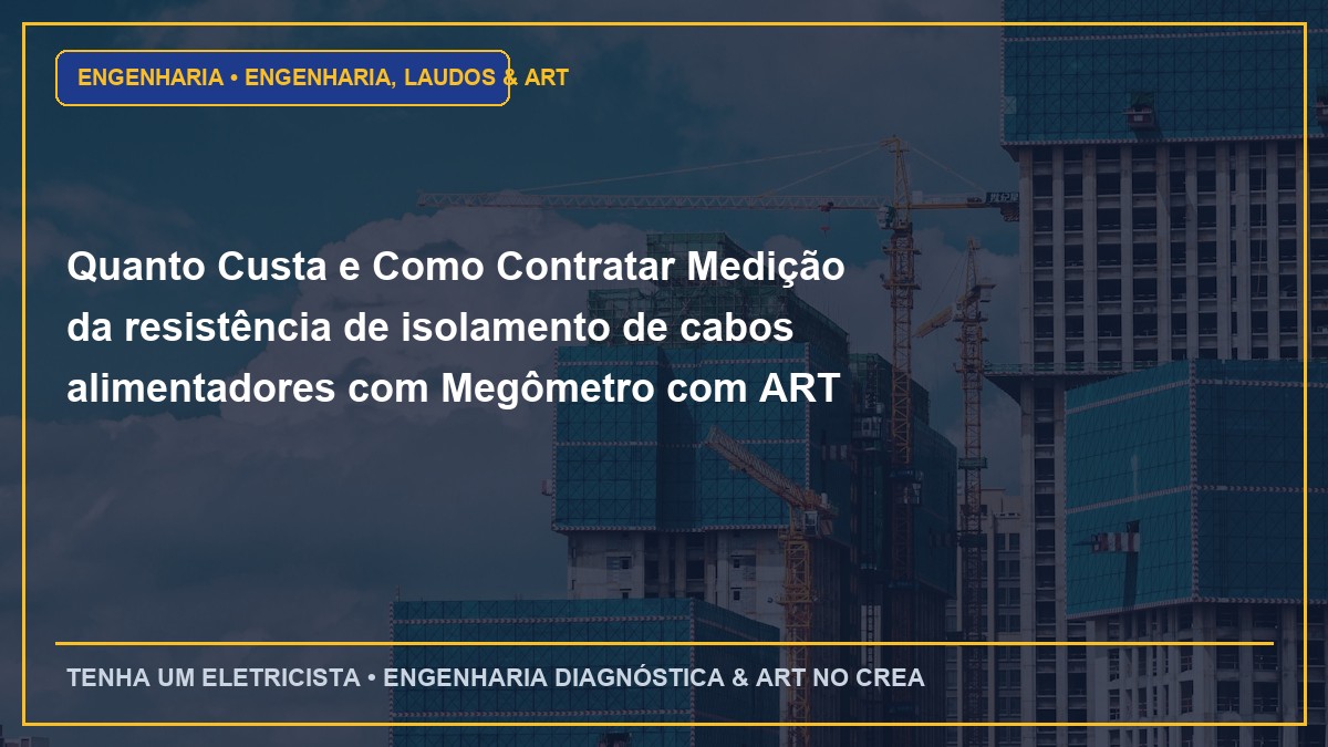 Quanto Custa e Como Contratar Medição da resistência de isolamento de cabos alimentadores com Megômetro com ART