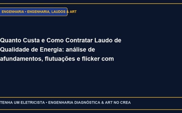 Quanto Custa e Como Contratar Laudo de Qualidade de Energia: análise de afundamentos, flutuações e flicker com ART