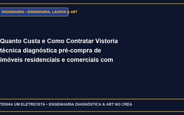 Quanto Custa e Como Contratar Vistoria técnica diagnóstica pré-compra de imóveis residenciais e comerciais com ART