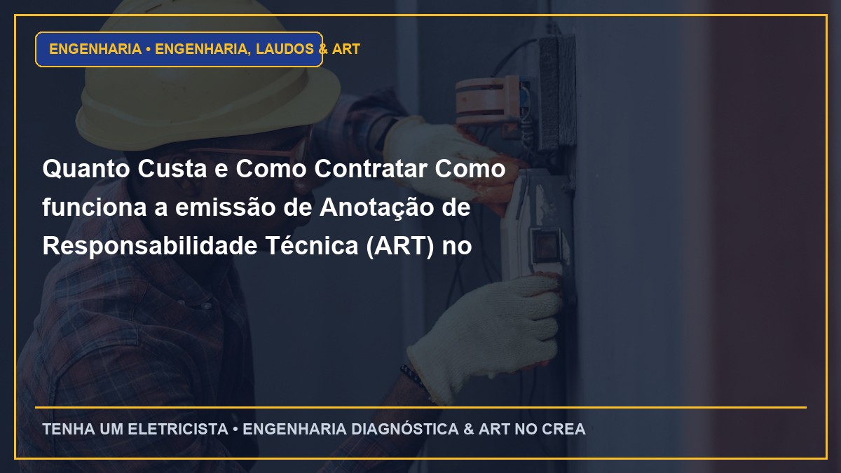 Quanto Custa e Como Contratar Como funciona a emissão de Anotação de Responsabilidade Técnica (ART) no CREA-SP com ART