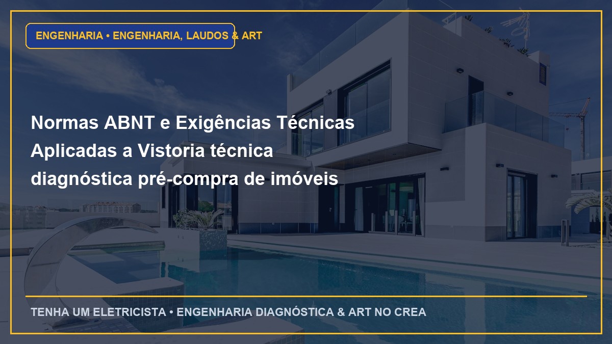Normas ABNT e Exigências Técnicas Aplicadas a Vistoria técnica diagnóstica pré-compra de imóveis residenciais e comerciais