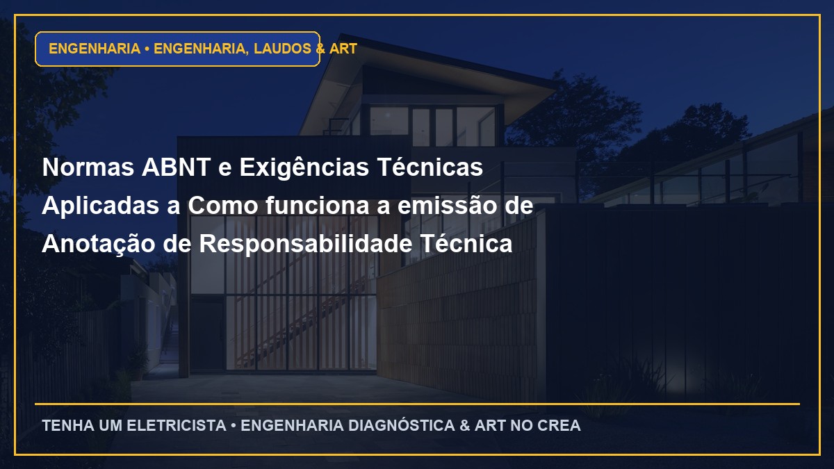 Normas ABNT e Exigências Técnicas Aplicadas a Como funciona a emissão de Anotação de Responsabilidade Técnica (ART) no CREA-SP