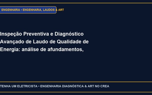 Inspeção Preventiva e Diagnóstico Avançado de Laudo de Qualidade de Energia: análise de afundamentos, flutuações e flicker
