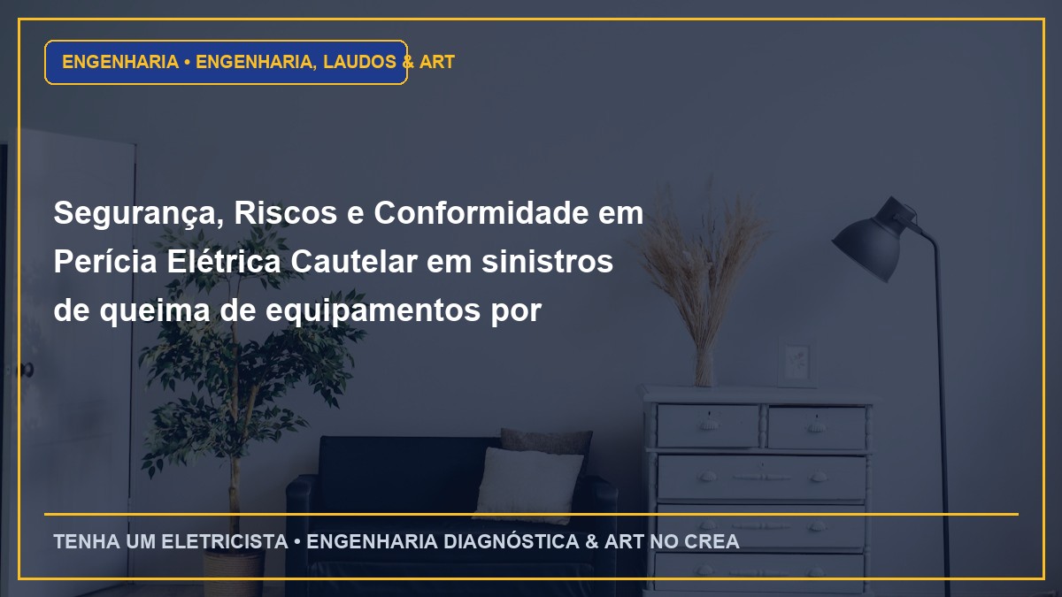 Segurança, Riscos e Conformidade em Perícia Elétrica Cautelar em sinistros de queima de equipamentos por sobretensão