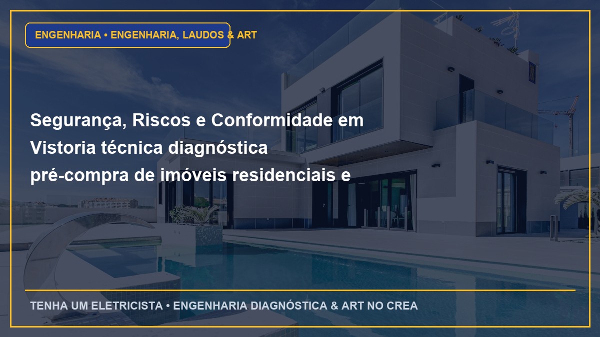 Segurança, Riscos e Conformidade em Vistoria técnica diagnóstica pré-compra de imóveis residenciais e comerciais