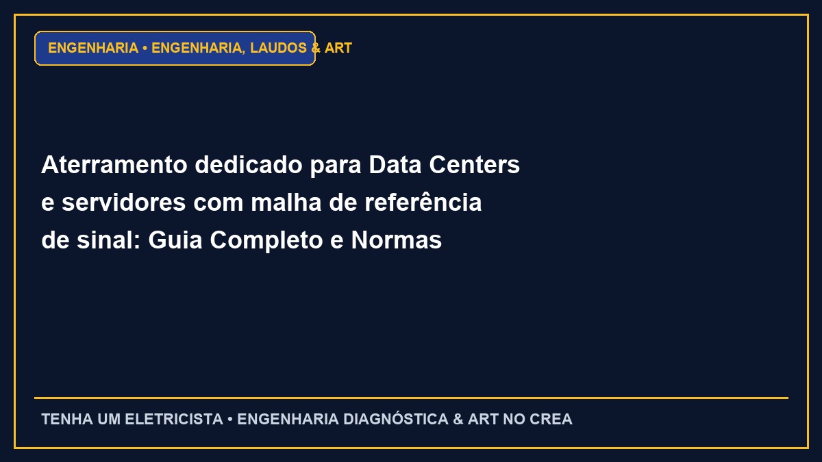 Aterramento dedicado para Data Centers e servidores com malha de referência de sinal: Guia Completo e Normas