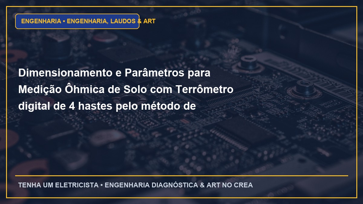 Dimensionamento e Parâmetros para Medição Ôhmica de Solo com Terrômetro digital de 4 hastes pelo método de Wenner