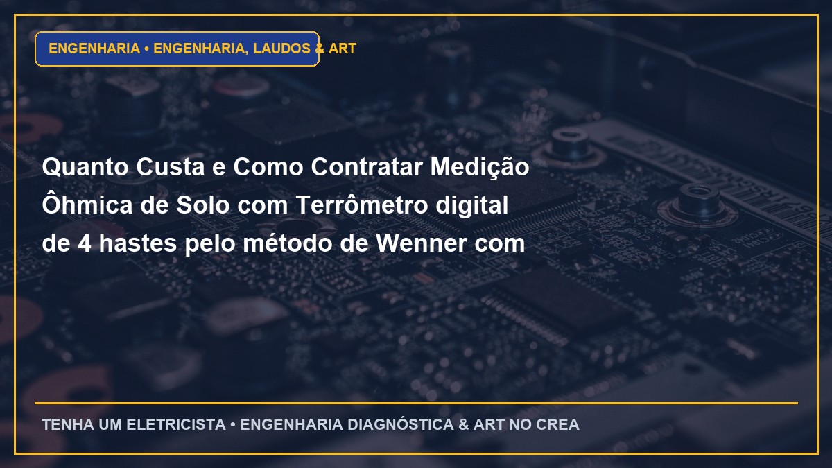 Quanto Custa e Como Contratar Medição Ôhmica de Solo com Terrômetro digital de 4 hastes pelo método de Wenner com ART