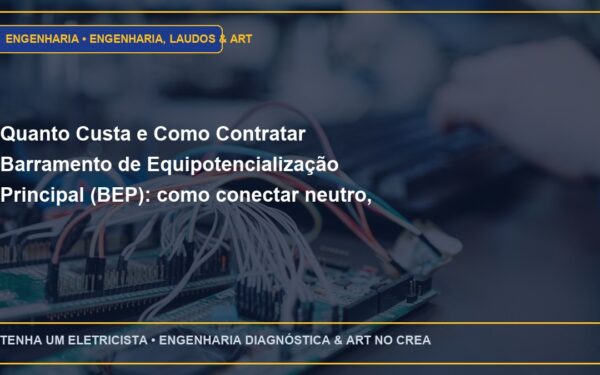 Quanto Custa e Como Contratar Barramento de Equipotencialização Principal (BEP): como conectar neutro, terra e tubulações com ART
