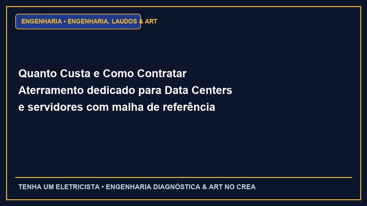 Quanto Custa e Como Contratar Aterramento dedicado para Data Centers e servidores com malha de referência de sinal com ART