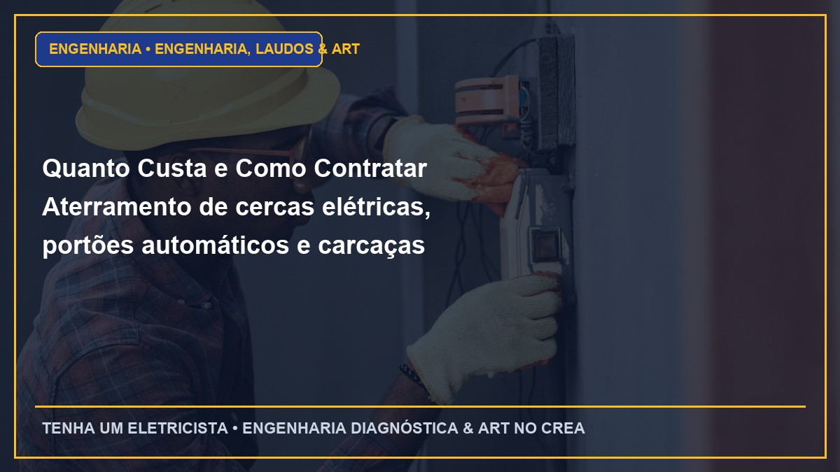 Quanto Custa e Como Contratar Aterramento de cercas elétricas, portões automáticos e carcaças metálicas com ART