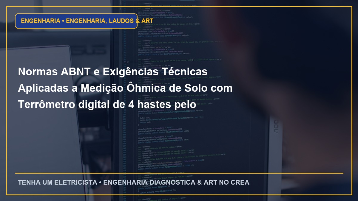 Normas ABNT e Exigências Técnicas Aplicadas a Medição Ôhmica de Solo com Terrômetro digital de 4 hastes pelo método de Wenner