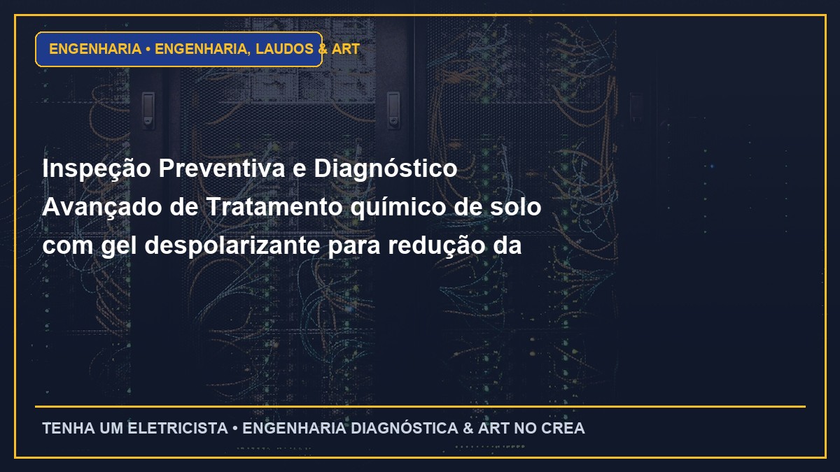 Inspeção Preventiva e Diagnóstico Avançado de Tratamento químico de solo com gel despolarizante para redução da resistividade