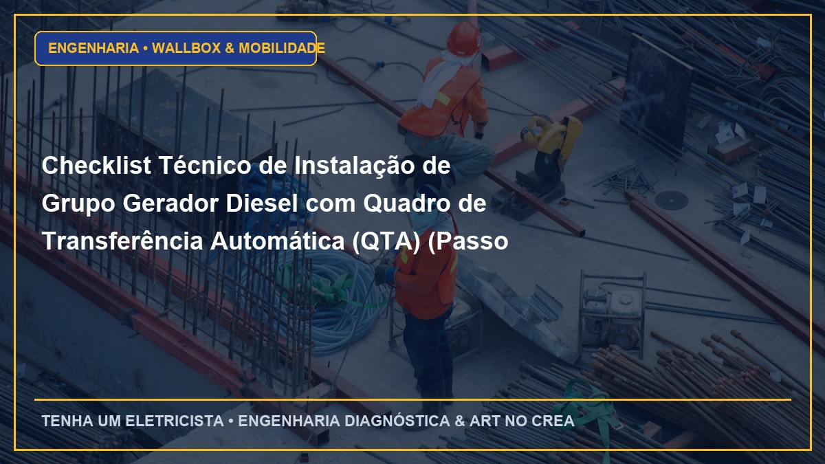 Checklist Técnico de Instalação de Grupo Gerador Diesel com Quadro de Transferência Automática (QTA) (Passo a Passo)
