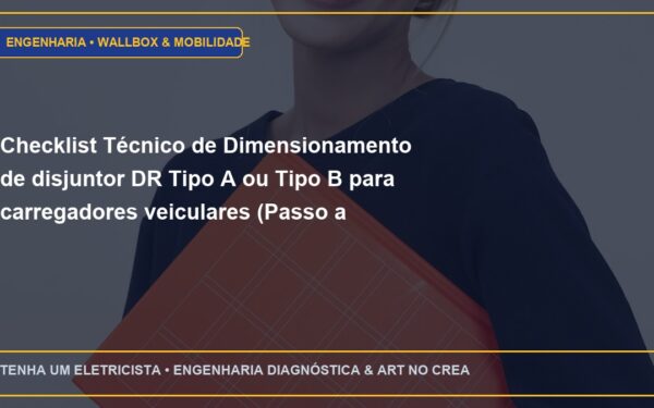 Checklist Técnico de Dimensionamento de disjuntor DR Tipo A ou Tipo B para carregadores veiculares (Passo a Passo)