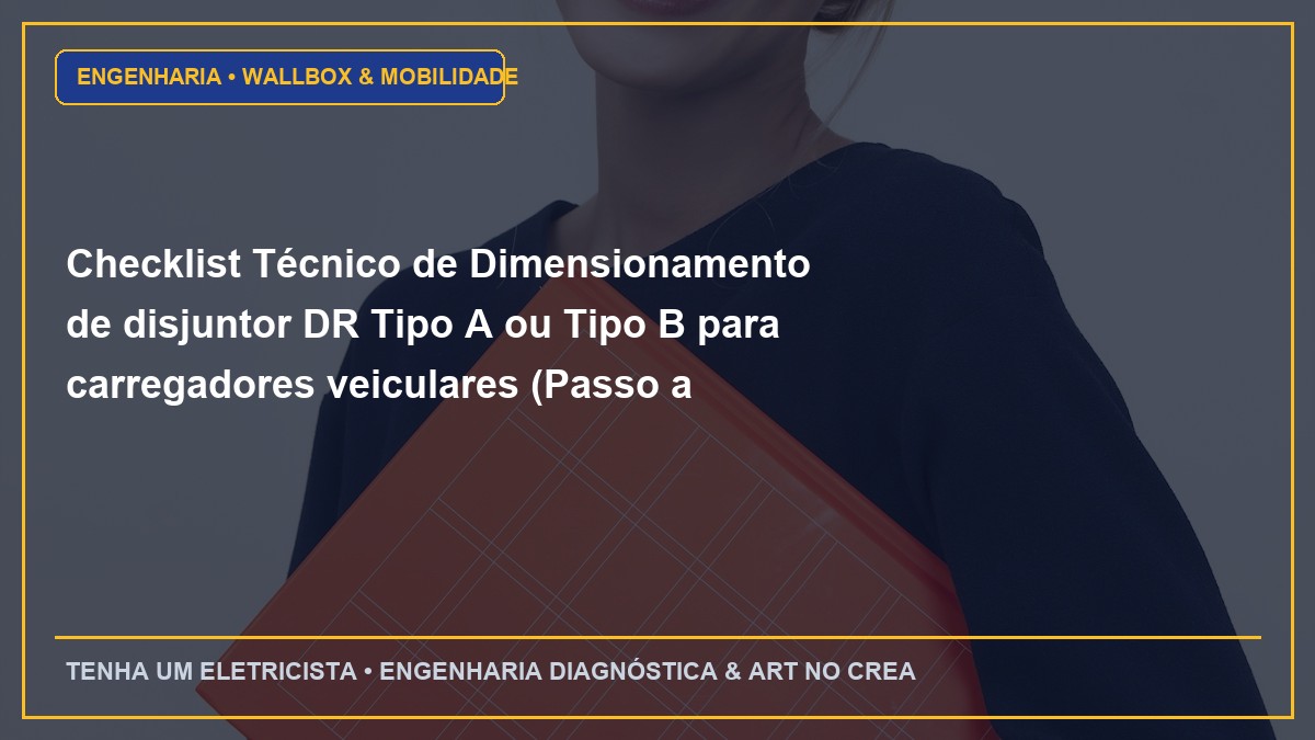 Checklist Técnico de Dimensionamento de disjuntor DR Tipo A ou Tipo B para carregadores veiculares (Passo a Passo)