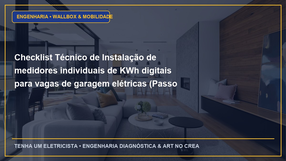 Checklist Técnico de Instalação de medidores individuais de KWh digitais para vagas de garagem elétricas (Passo a Passo)