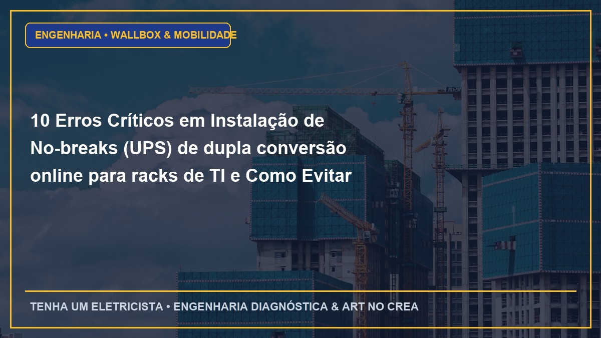 10 Erros Críticos em Instalação de No-breaks (UPS) de dupla conversão online para racks de TI e Como Evitar