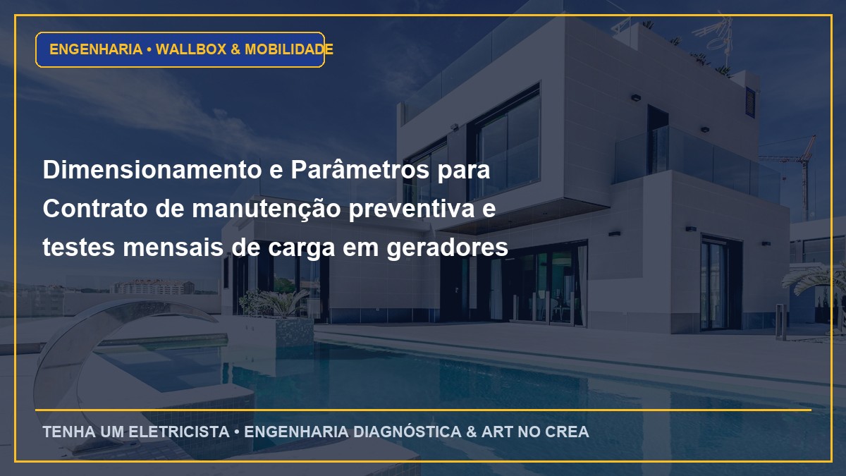 Dimensionamento e Parâmetros para Contrato de manutenção preventiva e testes mensais de carga em geradores