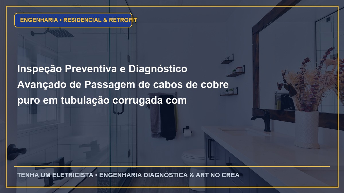 Inspeção Preventiva e Diagnóstico Avançado de Passagem de cabos de cobre puro em tubulação corrugada com lubrificante guia