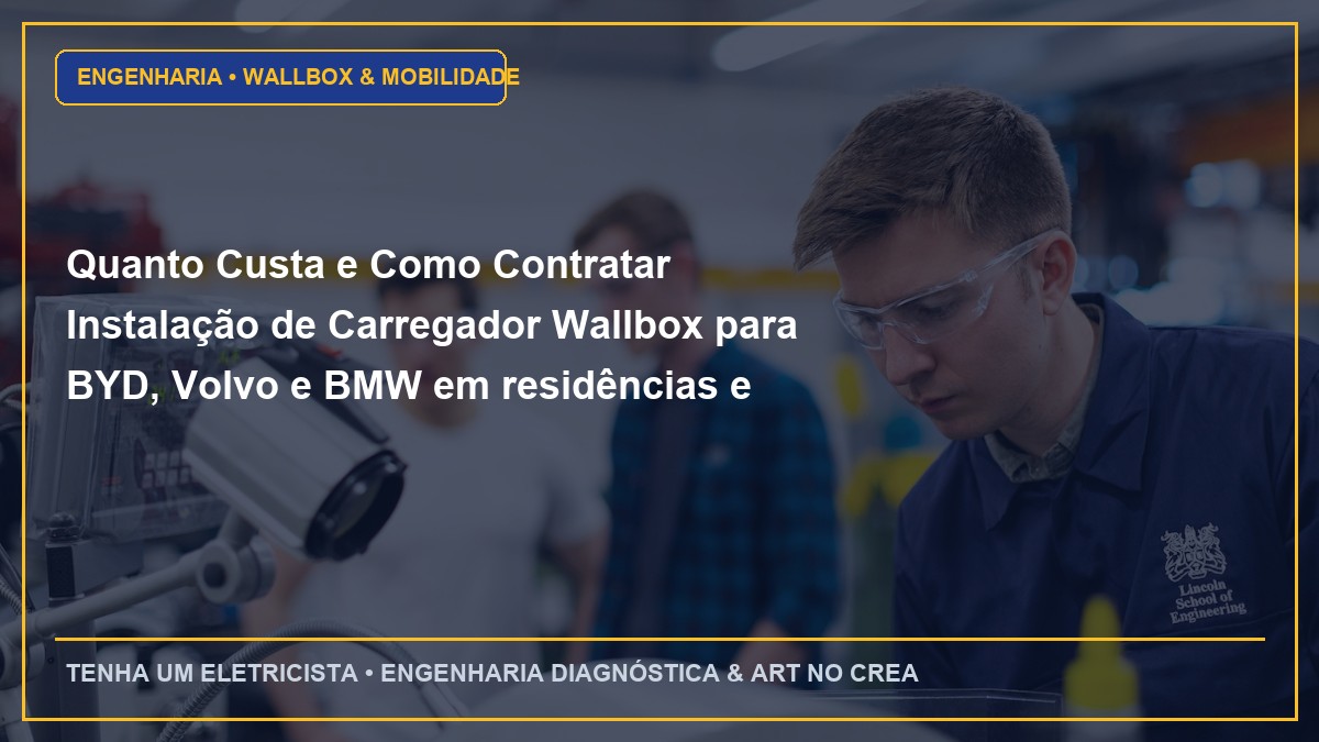 Quanto Custa e Como Contratar Instalação de Carregador Wallbox para BYD, Volvo e BMW em residências e condomínios com ART