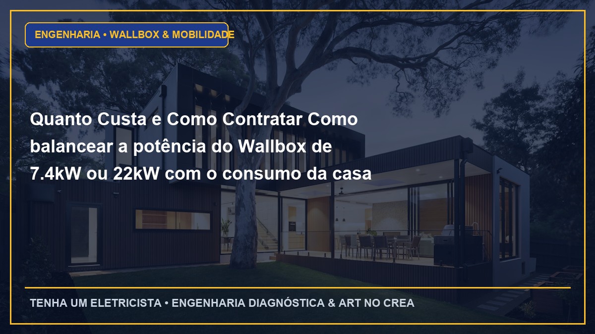 Quanto Custa e Como Contratar Como balancear a potência do Wallbox de 7.4kW ou 22kW com o consumo da casa com ART