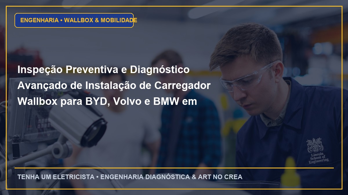 Inspeção Preventiva e Diagnóstico Avançado de Instalação de Carregador Wallbox para BYD, Volvo e BMW em residências e condomínios