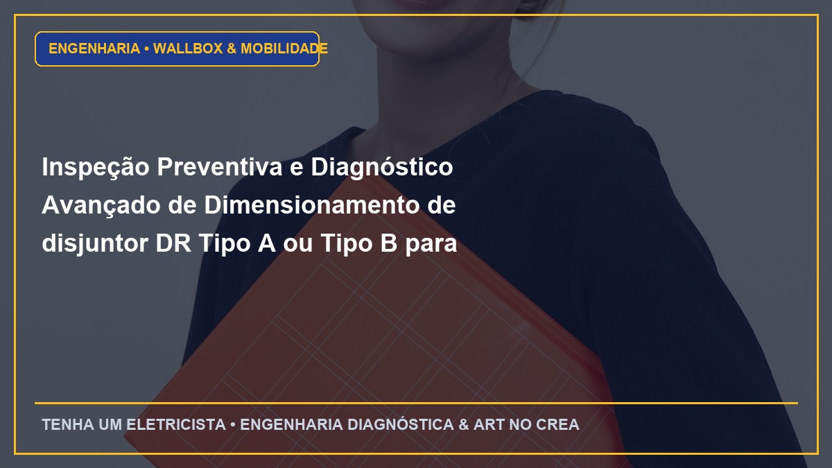 Inspeção Preventiva e Diagnóstico Avançado de Dimensionamento de disjuntor DR Tipo A ou Tipo B para carregadores veiculares