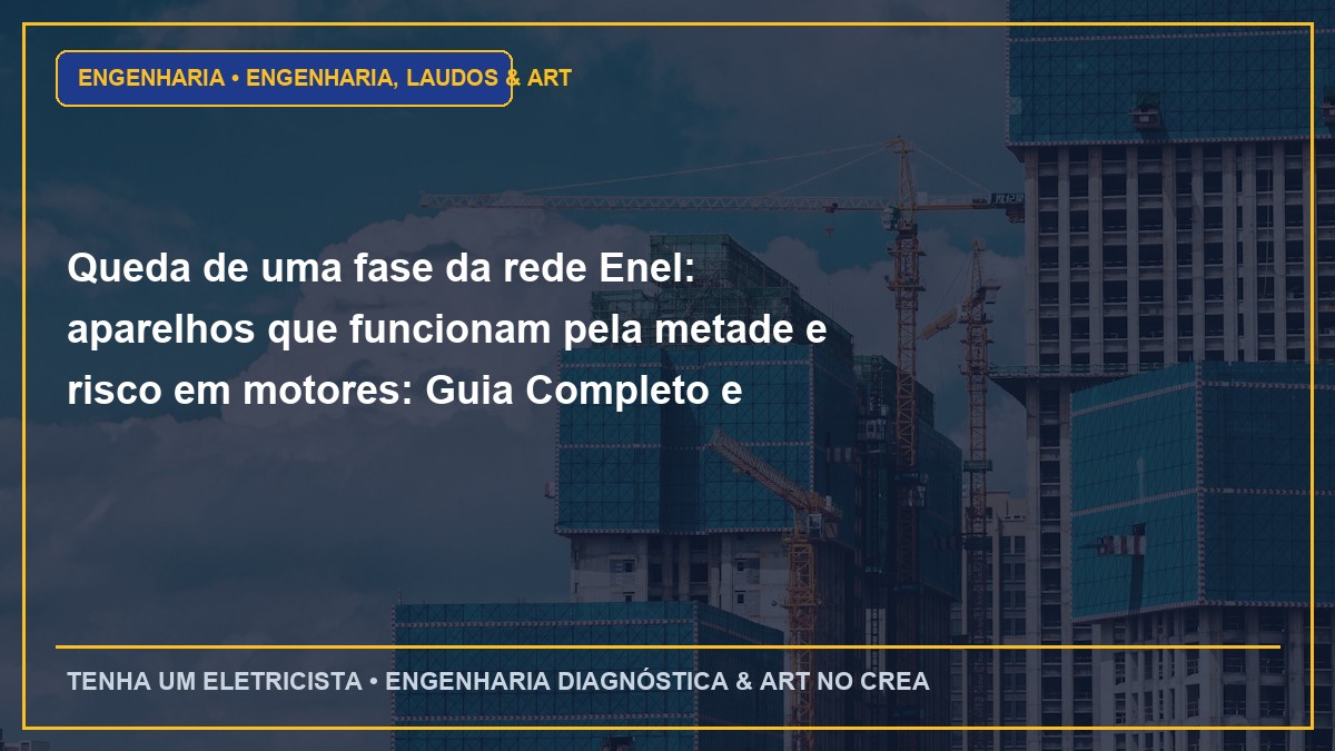 Queda de uma fase da rede Enel: aparelhos que funcionam pela metade e risco em motores: Guia Completo e Normas