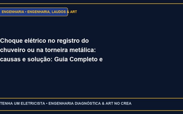 Choque elétrico no registro do chuveiro ou na torneira metálica: causas e solução: Guia Completo e Normas