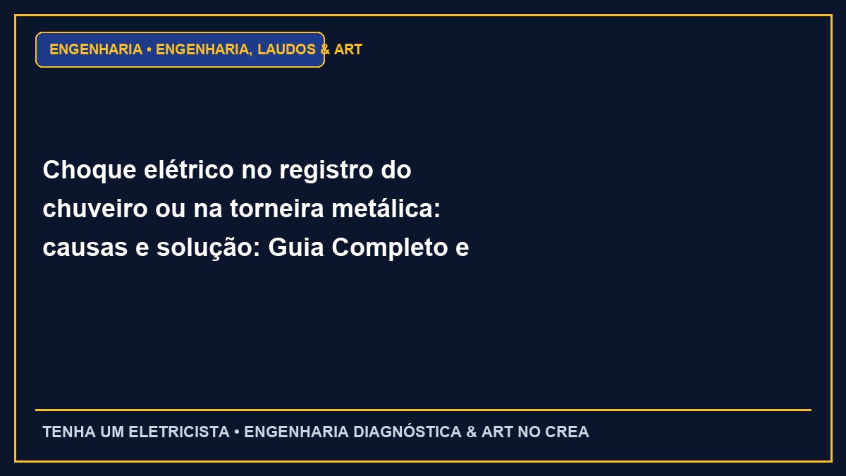 Choque elétrico no registro do chuveiro ou na torneira metálica: causas e solução: Guia Completo e Normas