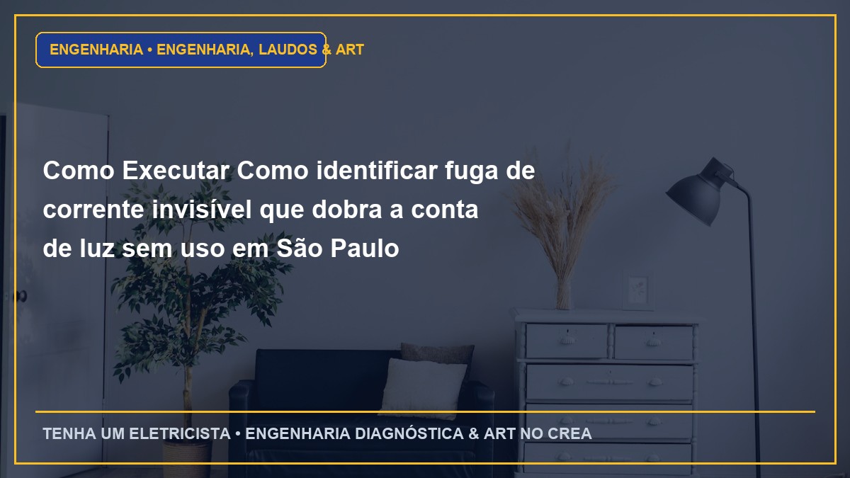 Como Executar Como identificar fuga de corrente invisível que dobra a conta de luz sem uso em São Paulo