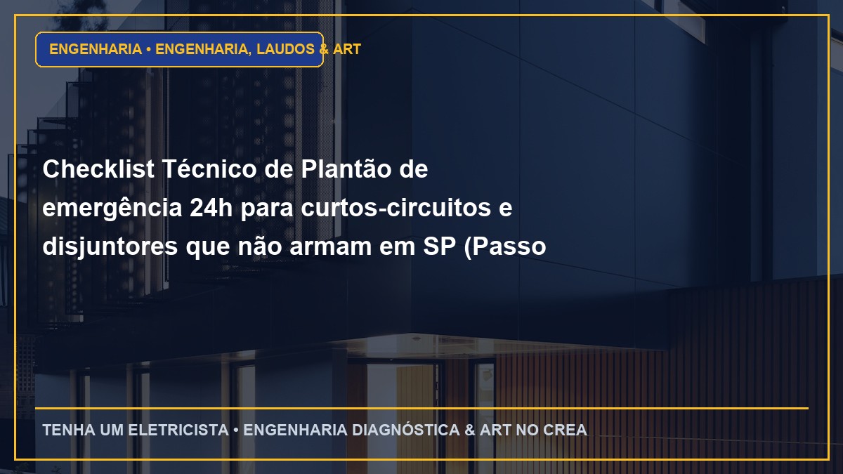 Checklist Técnico de Plantão de emergência 24h para curtos-circuitos e disjuntores que não armam em SP (Passo a Passo)