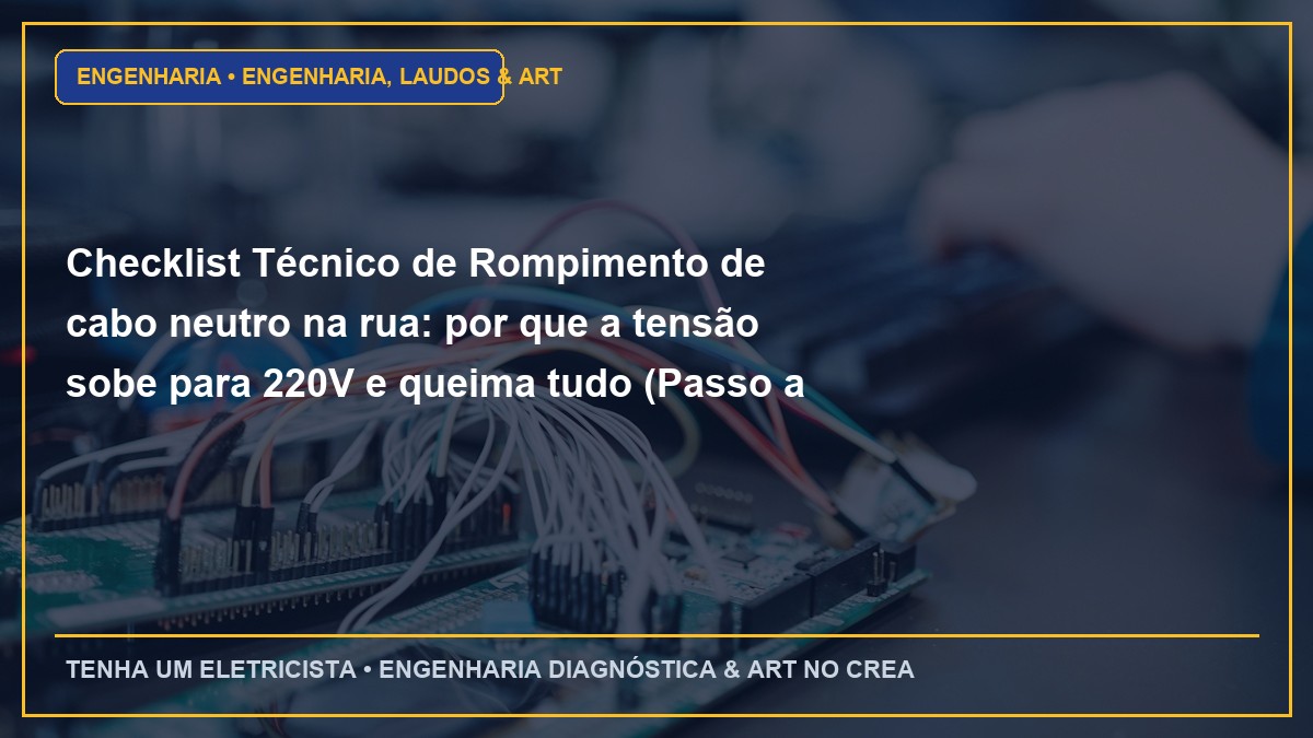 Checklist Técnico de Rompimento de cabo neutro na rua: por que a tensão sobe para 220V e queima tudo (Passo a Passo)