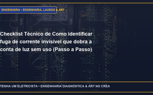Checklist Técnico de Como identificar fuga de corrente invisível que dobra a conta de luz sem uso (Passo a Passo)