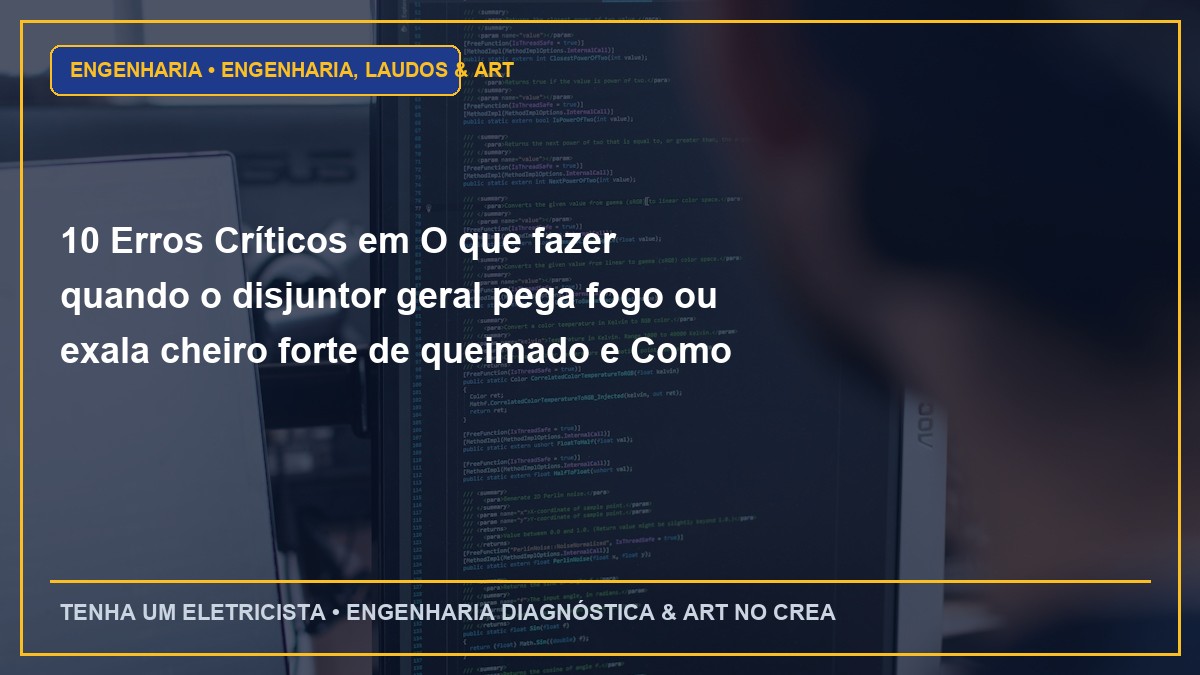 10 Erros Críticos em O que fazer quando o disjuntor geral pega fogo ou exala cheiro forte de queimado e Como Evitar