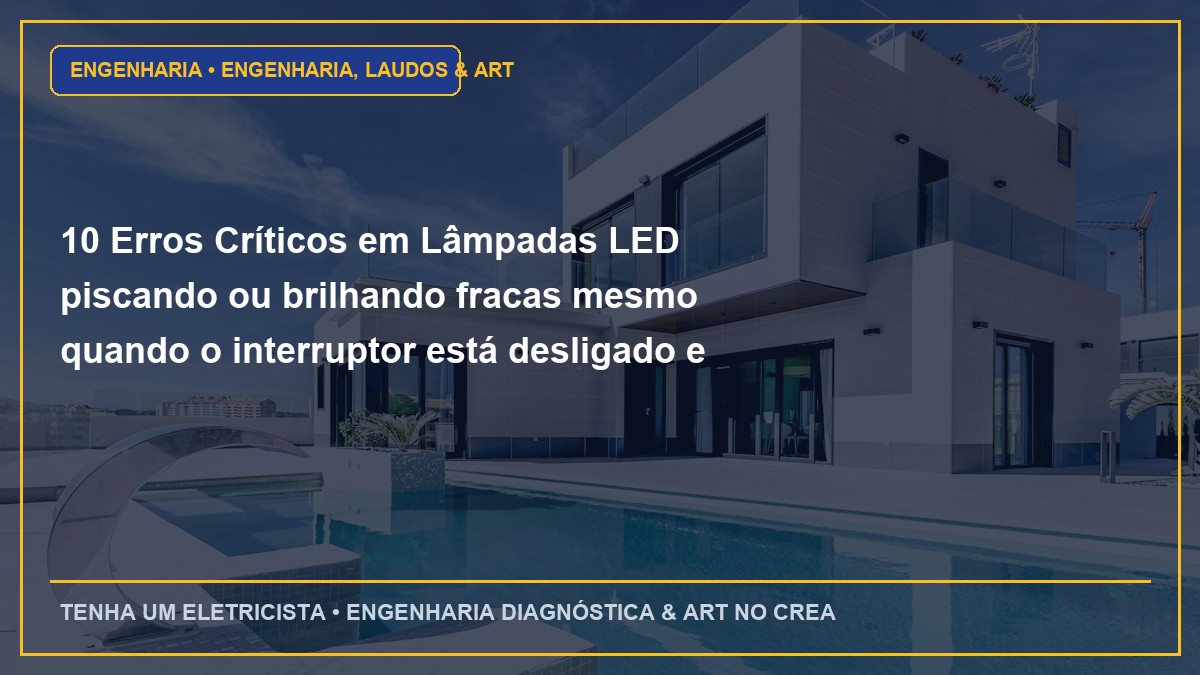 10 Erros Críticos em Lâmpadas LED piscando ou brilhando fracas mesmo quando o interruptor está desligado e Como Evitar