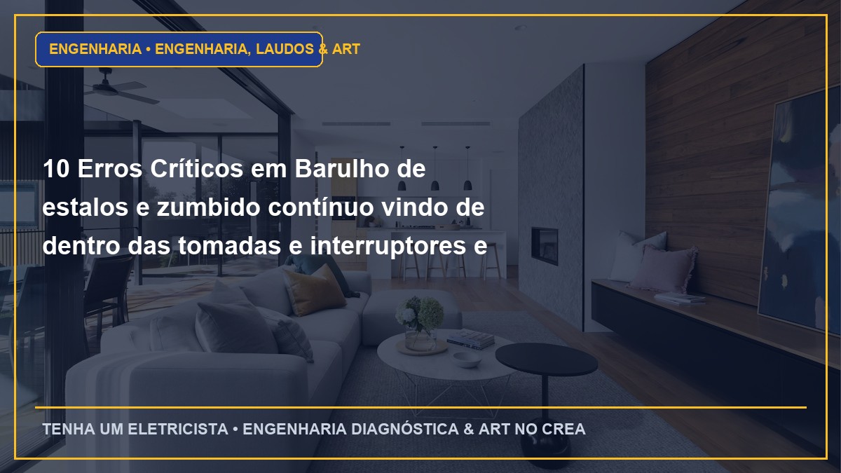 10 Erros Críticos em Barulho de estalos e zumbido contínuo vindo de dentro das tomadas e interruptores e Como Evitar