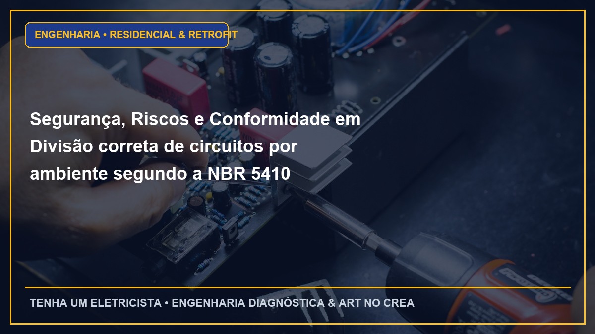 Segurança, Riscos e Conformidade em Divisão correta de circuitos por ambiente segundo a NBR 5410