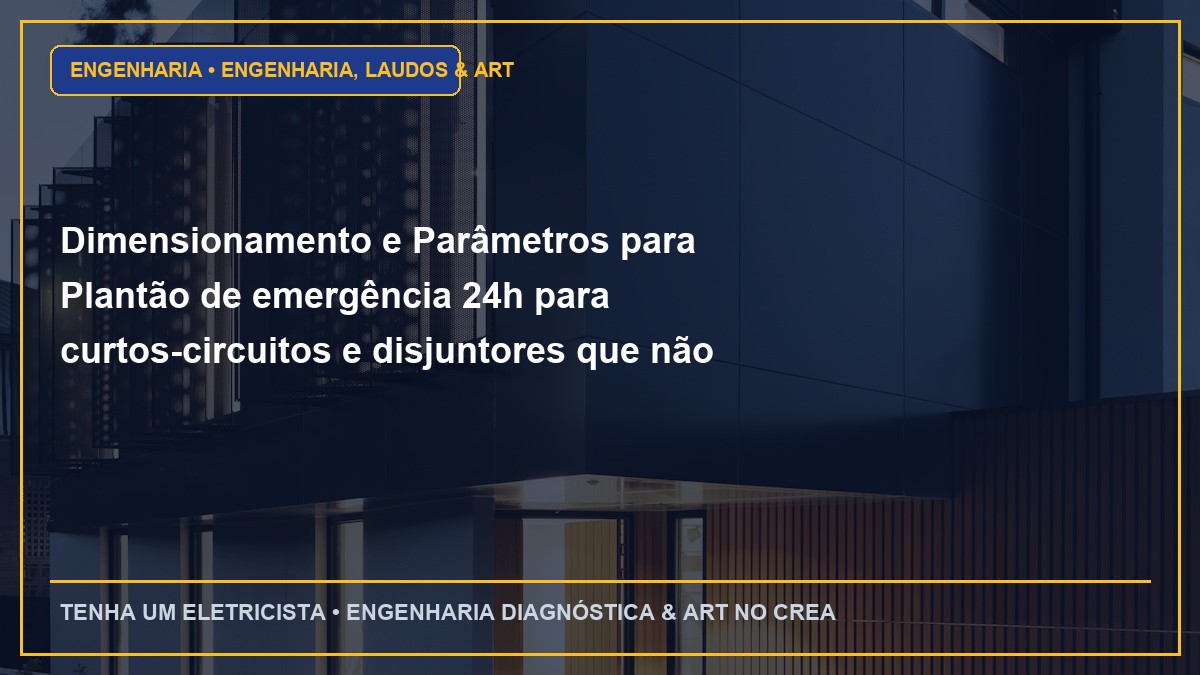 Dimensionamento e Parâmetros para Plantão de emergência 24h para curtos-circuitos e disjuntores que não armam em SP