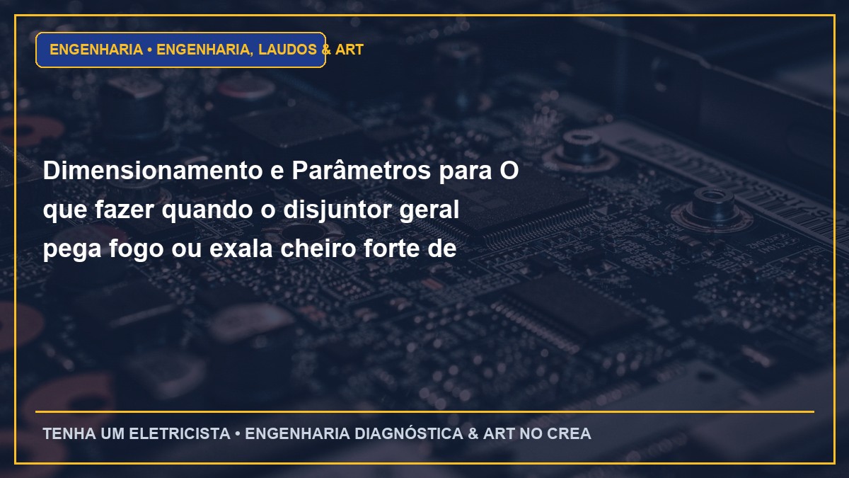 Dimensionamento e Parâmetros para O que fazer quando o disjuntor geral pega fogo ou exala cheiro forte de queimado