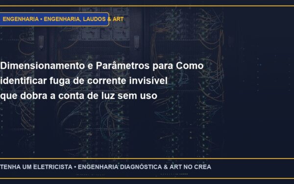 Dimensionamento e Parâmetros para Como identificar fuga de corrente invisível que dobra a conta de luz sem uso